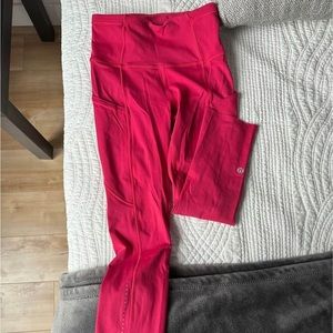 Lululemon Fast & free 19" leggings - light Fuschia pink 🍋